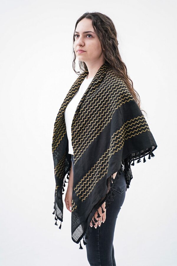 Shams Black Hirbawi® Kufiya Woman Side