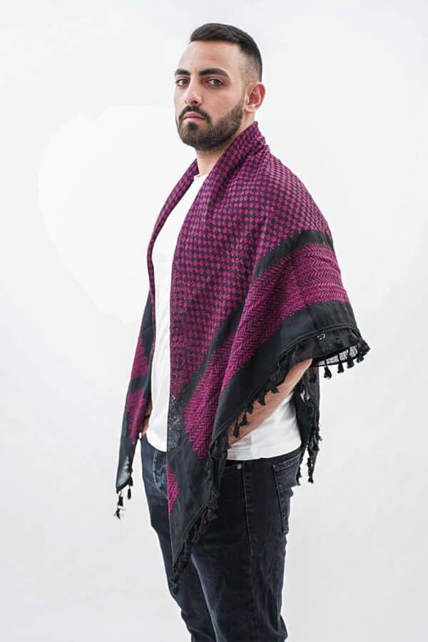 Ramallah Black Hirbawi® Kufiya Man Side