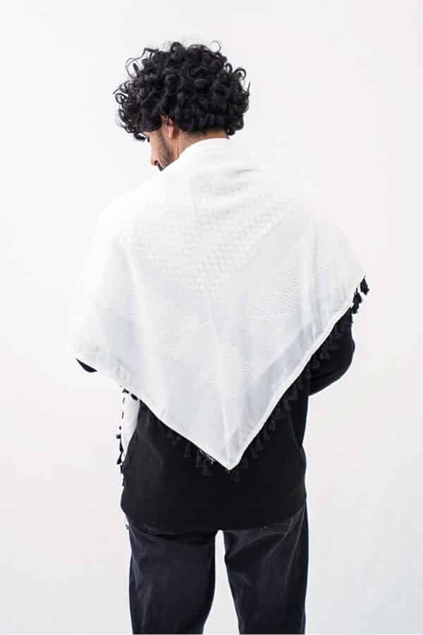 Majdal White Kufiya on Back