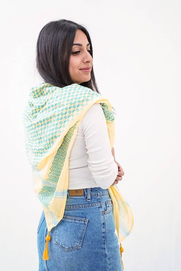 Mar Elias Yellow Hirbawi® Kufiya Woman Back