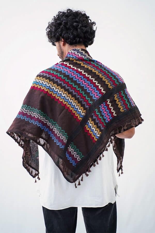 Chocolate Brown Hirbawi® Kufiya Man Back
