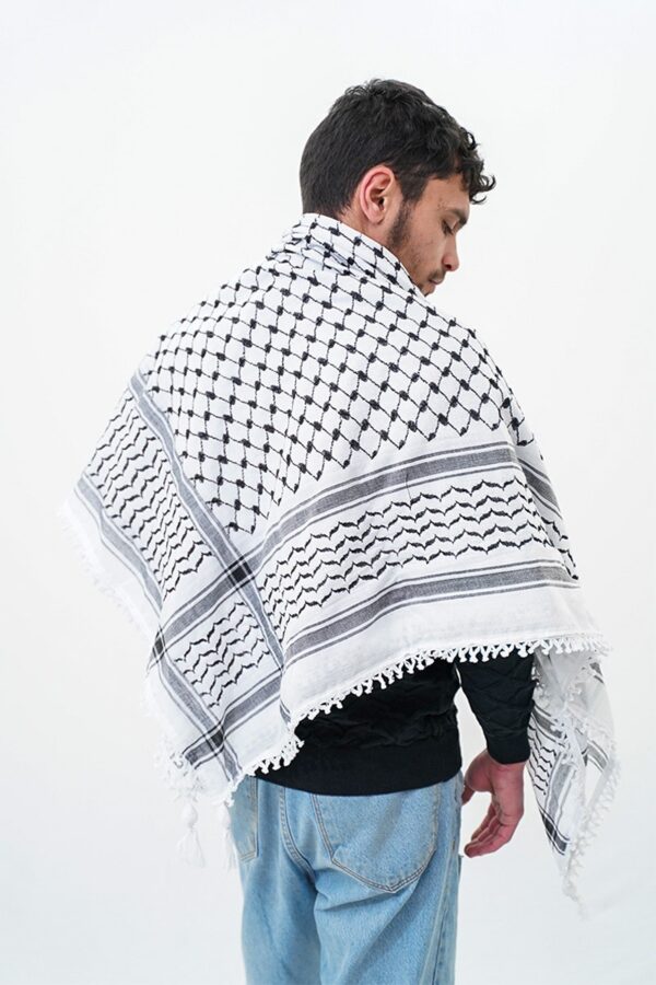 Black and White Hirbawi® Kufiya Man Back
