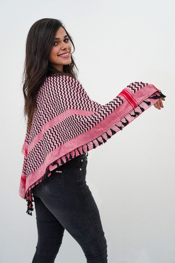 Amal Pink Hirbawi® Kufiya Woman Hold