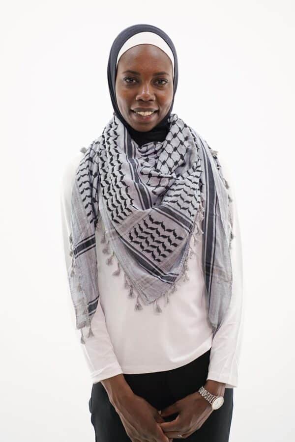 Hirbawi Gray Grey Kufiya Woman Close