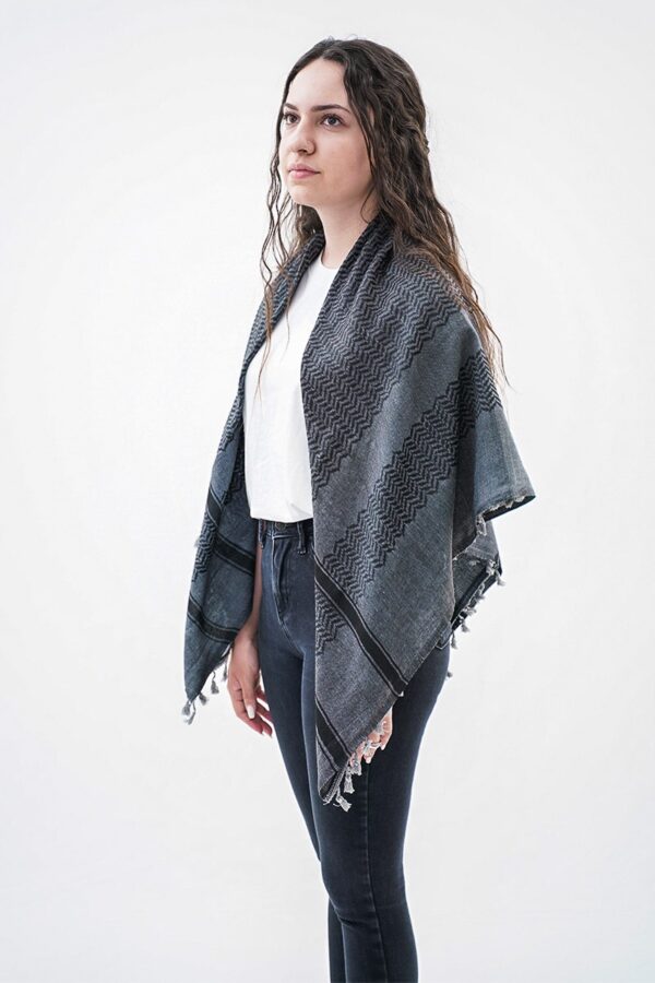 Dheisheh Grey Hirbawi® Kufiya Woman Side
