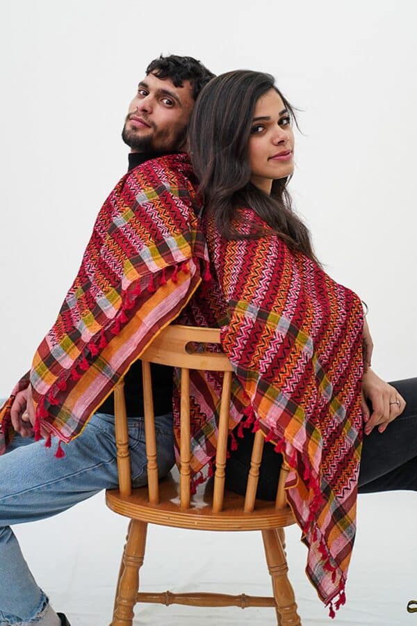 Beit Jala Hirbawi® Kufiya Man & Woman Sitting